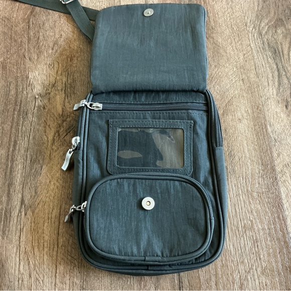 Baggallini Crossbody Purse Bag RFID Journey Sand Small Dark Gray Silver Travel - Picture 5 of 15